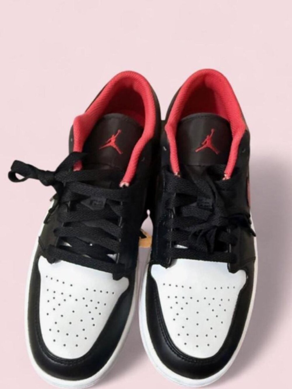 Air Jordan 1 Low White Toe Black Red DS Mens 9.5 553558-063